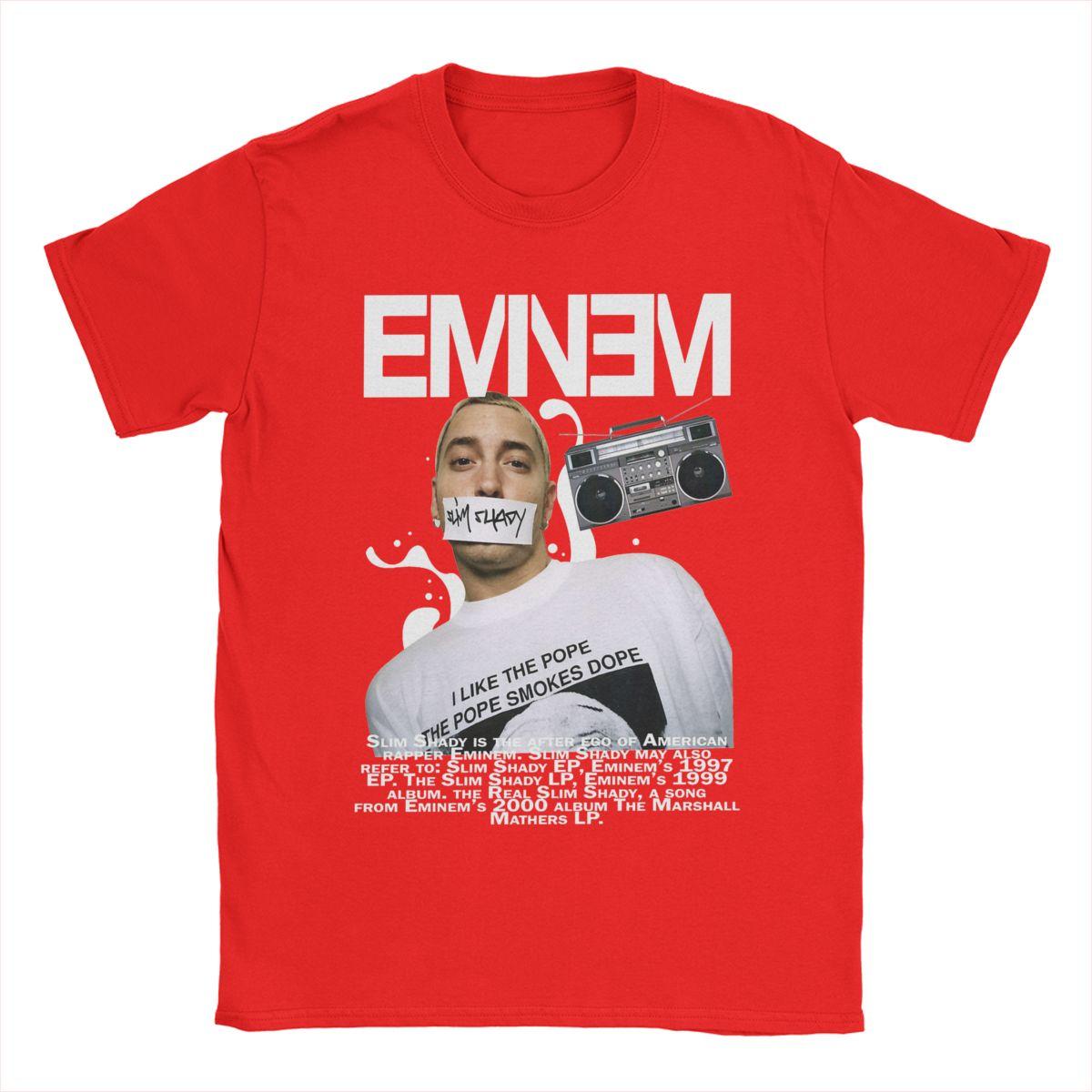 Футболки Eminem The Real Slim Shady Мужские 100% Хлопок Винтажные Футболки Круглый Воротник Футболки С Коротким Рукавом Топы Подарок S