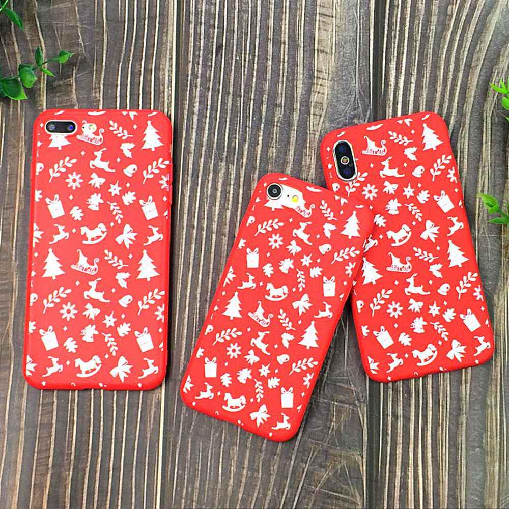 Shockproof Back Cover Christmas Soft TPU Phone Case For iPhone 5s SE 6s 7 8 Plus Xs Max Xr