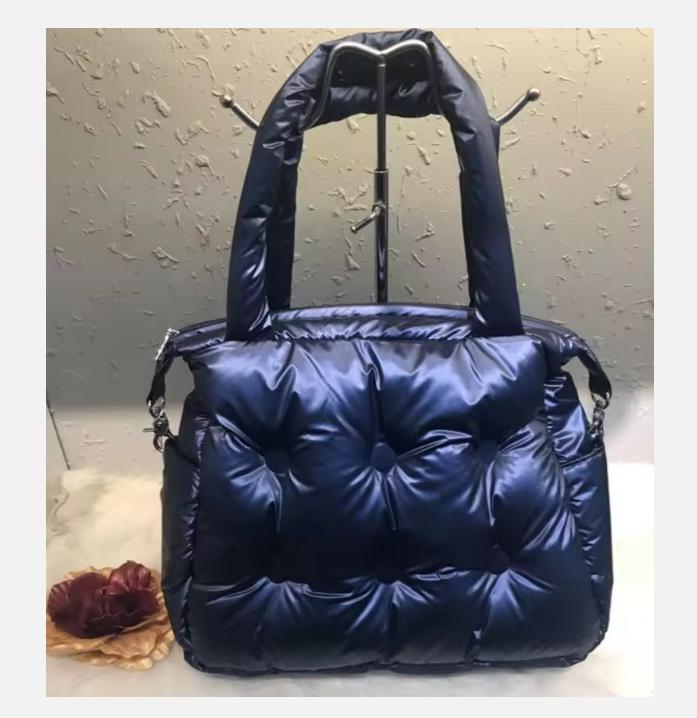 

Cotton Winter Women Space Pad Feather Down Bag Bucket Handbag Luxury Brand Designer Sac a Main Bolsa Feminina Shoulder Tote Bag 20cm<Max Length<30cm