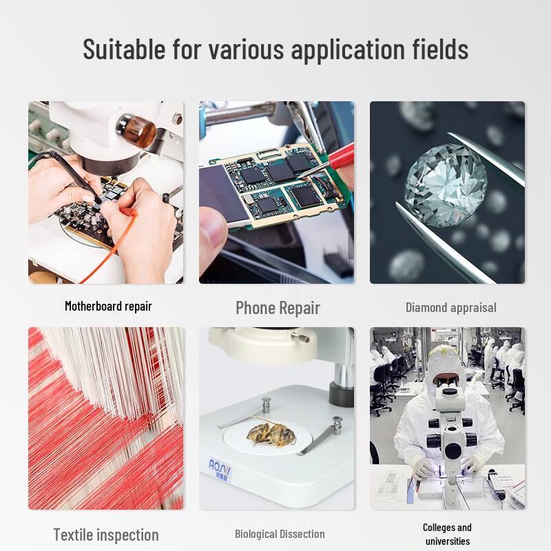 AOSVI Professional Trinocular Stereo Microscope for Repair