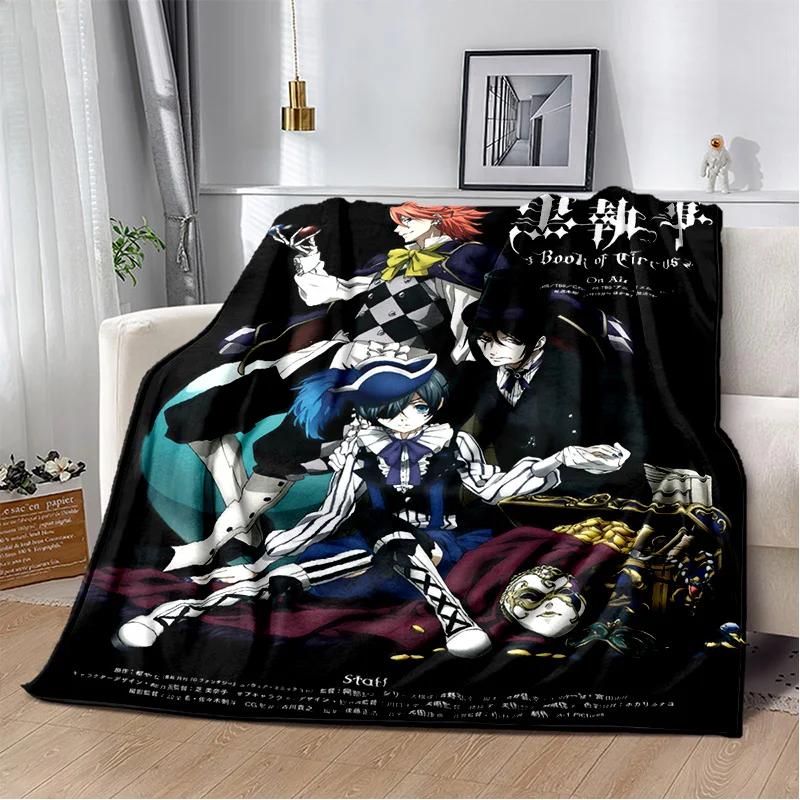 שמיכת קריקטורה אנימה תלת מימדית בלאק באטלר, שמיכת פליז רכה לבית, לחדר שינה, למיטה, לספה, לפיקניק, לנסיעות, למשרד, לכיסוי מנוחה, שמיכת ילדים