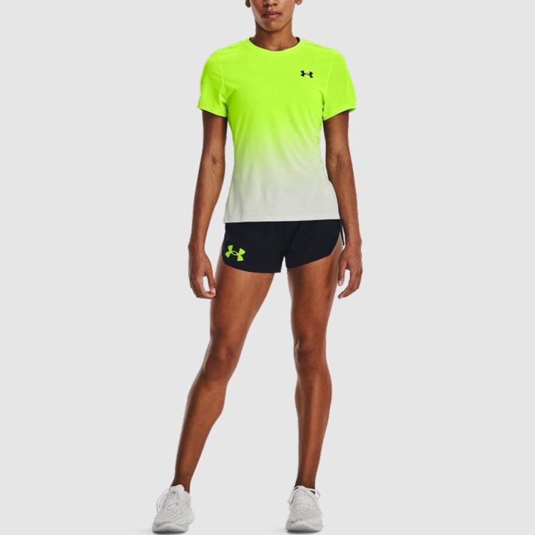 Under Armour UA Rush Gradient Crew Neck T-Shirt Women Tops Surge-Green 1378405-369
