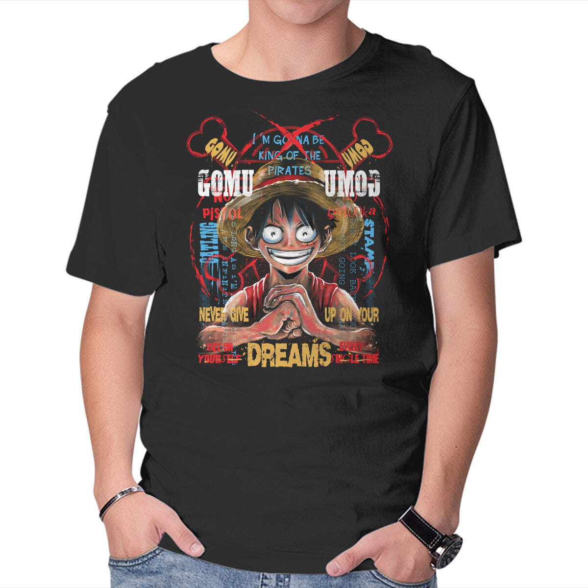 Unisex Crew Neck T-Shirt Gonna Be King Of The Pirates Graphic Short Sleeve Casual Tee XL