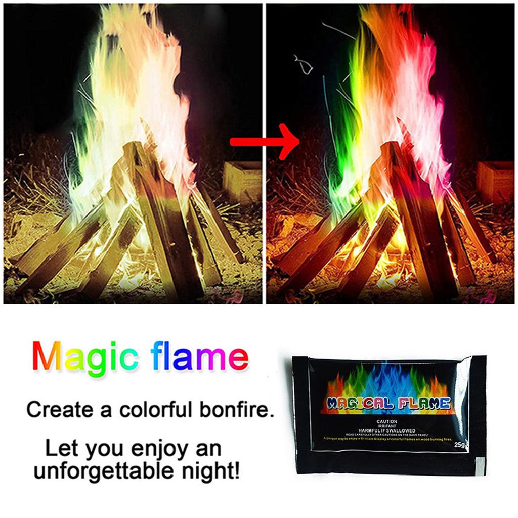 10pc Changing Flame Powder Decorative Magical Fire Flame Powder Fireplaces Festival Fire Camping Bonfires Party Supplies