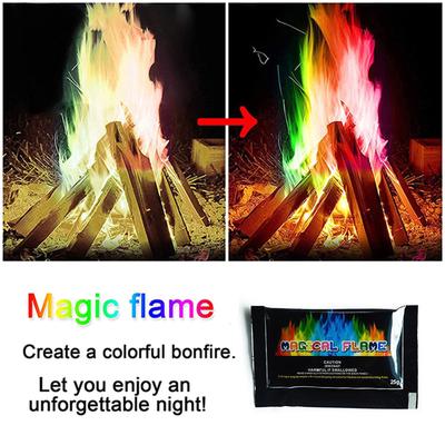 10pc Changing Flame Powder Decorative Magical Fire Flame Powder Fireplaces Festival Fire Camping Bonfires Party Supplies