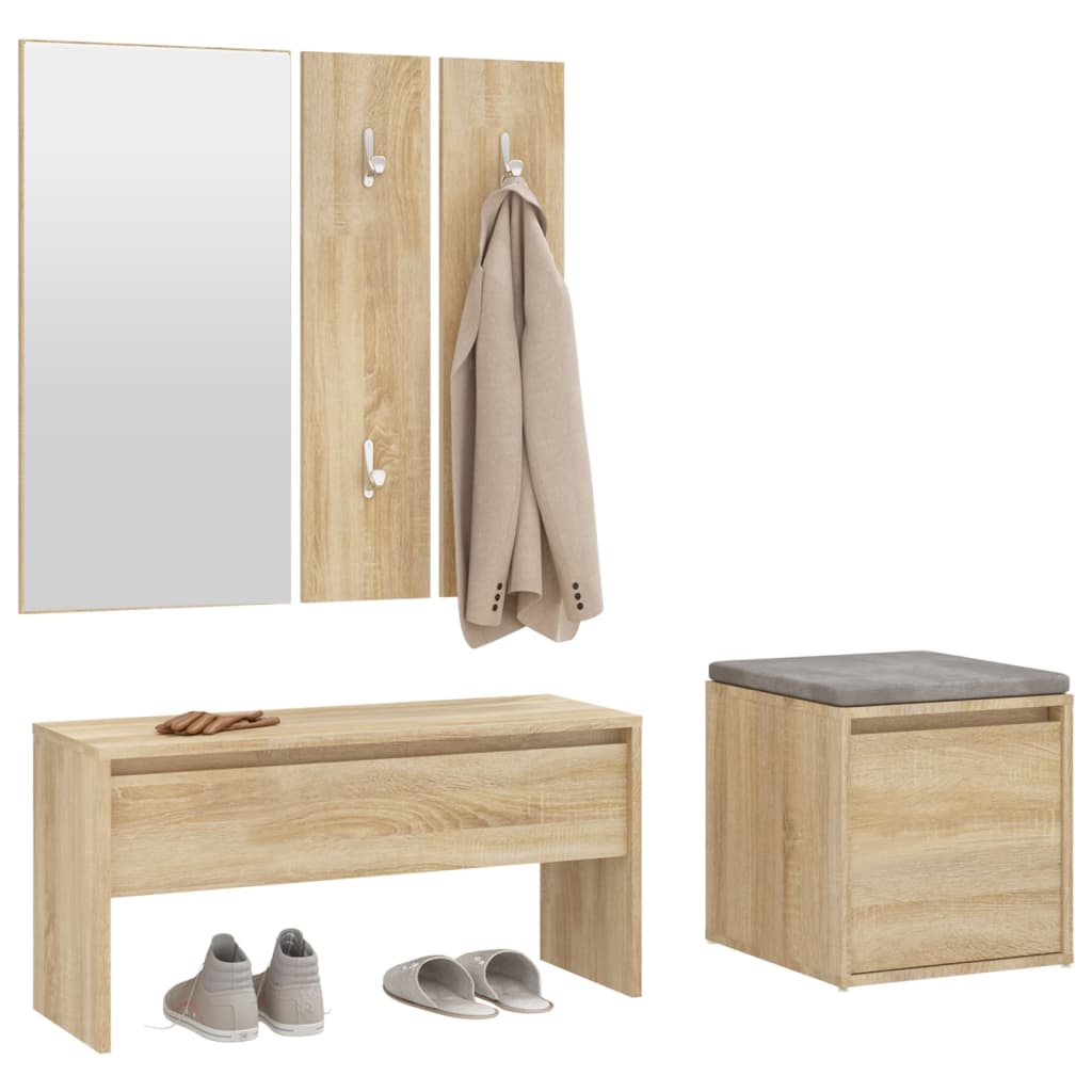 Hallway Furniture Set Sonoma Oak Particle Board