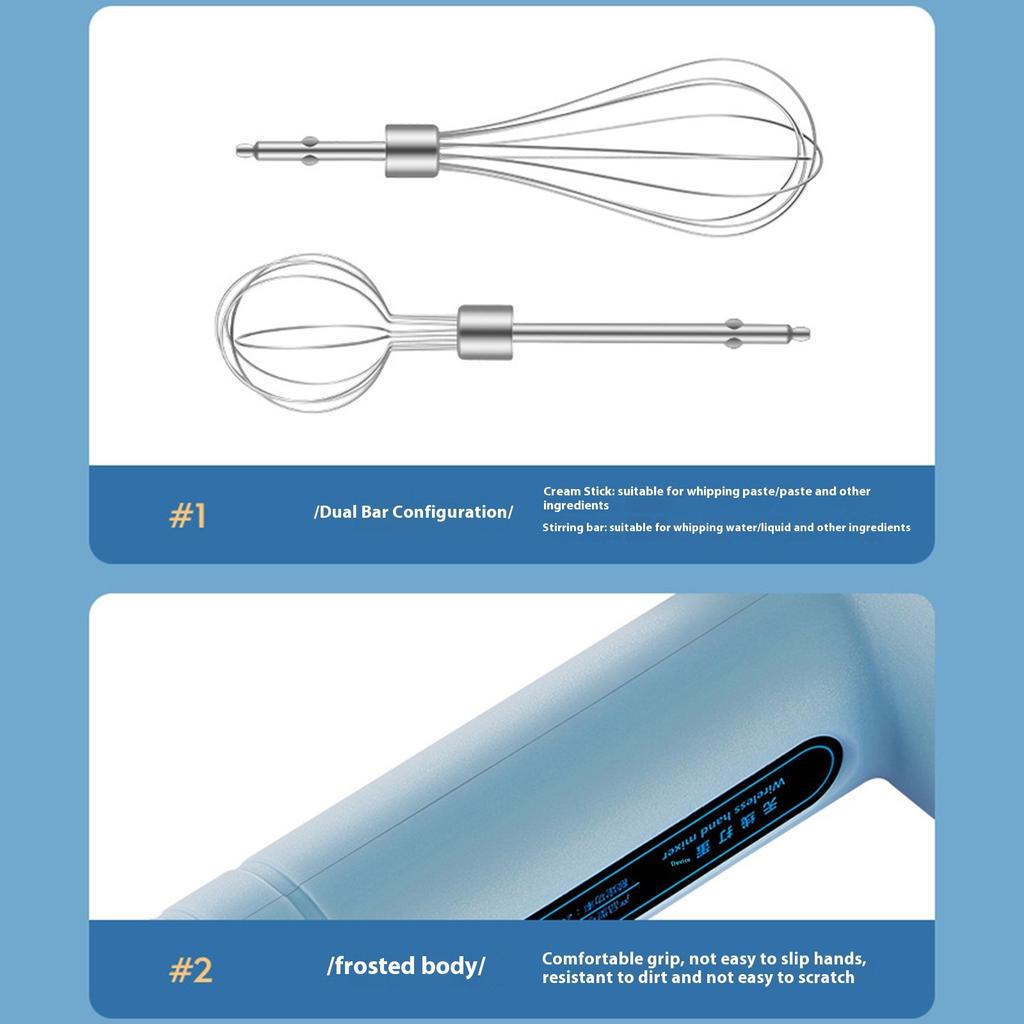 Portable Electric Eggs Whisks 3 Speed Option 280 Motor Cordless Design Easy to Use ABS Materials Baking Accessories