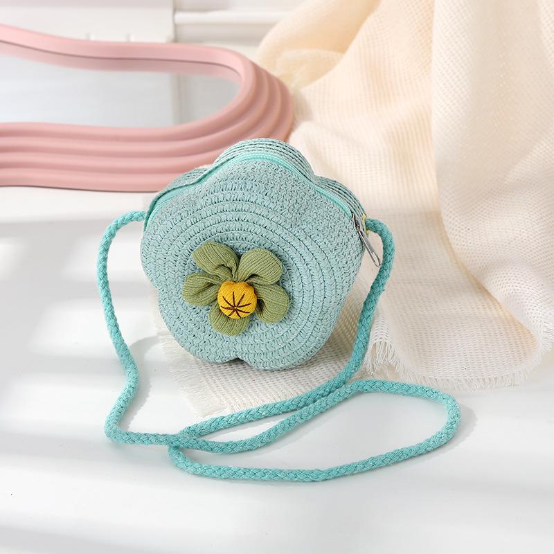 Süße florale Sommer-Strohhut-gewebte Crossbody-Mini-Tasche 2025