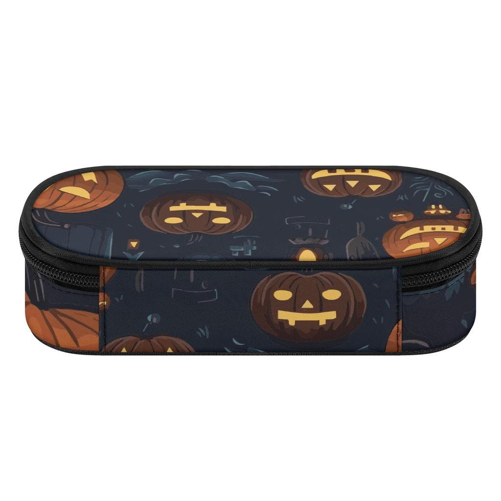 Pencil Pouch 300D Polyester Large Capacity Full Zipper Closure with Mesh Pocket Removable Divider and Pen Slots for Classroom Use