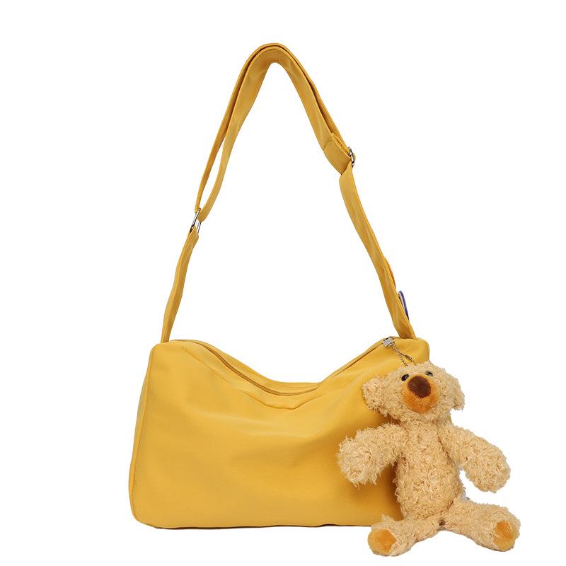 Teddy Dog Plush Crossbody Bag - Multi-color Nylon Pendant for Girls