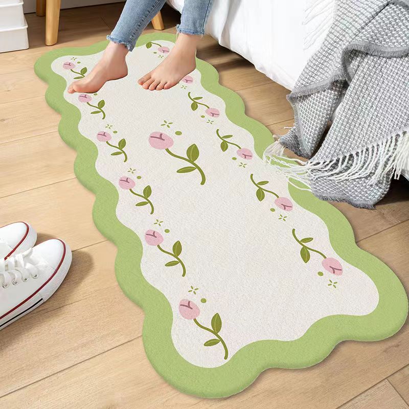 Ins Flowers Bedroom Carpet Small Fresh Bath Mats Soft Floor Rugs Home Entrance Toilet Bathroom Door Absorbent Non-Slip Foot Pad