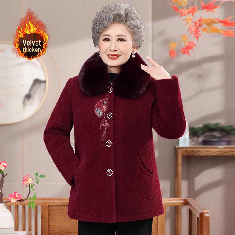 Warm Winter Coat for Women: Anti-Mink Velvet and Fleece-Lined Jacket for Middle-Aged and Elderly Ladies