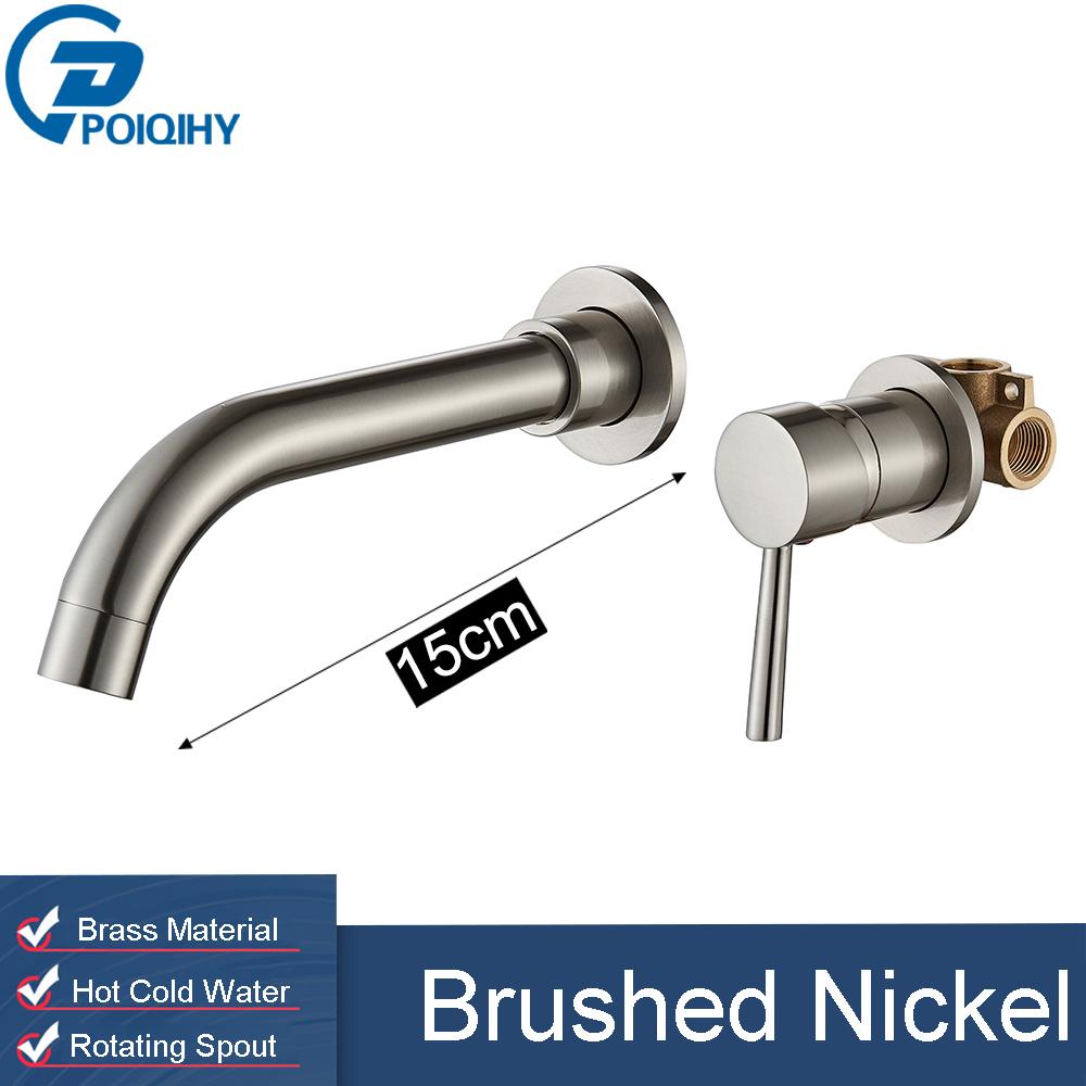 

Золотой смеситель для раковины, смеситель для ванной комнаты, настенный кран для горячей и холодной воды, однорычажный вращающийся излив, смеситель для ванной комнаты