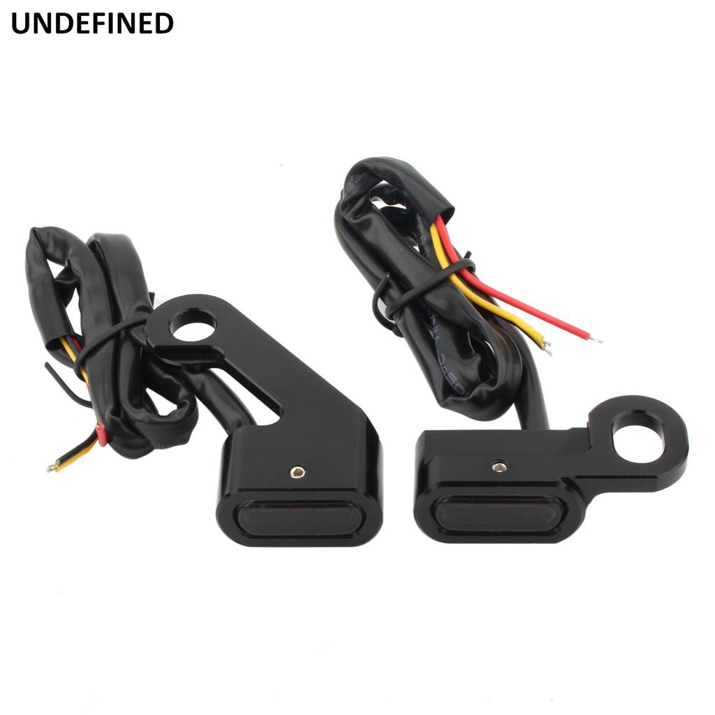 Motorcycle Handlebar Turn Signal Light Mini LED Indicator Run Lamp for Harley Touring Road King Softail FXSB FXBB