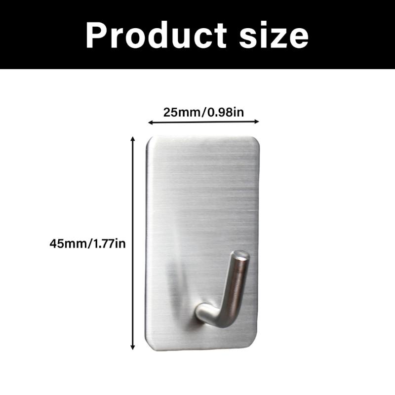 High Capacity Adhesive Holders for Bathroom Kitchen Rustproof Stainless Steel Wall Hangers Towel Organizers