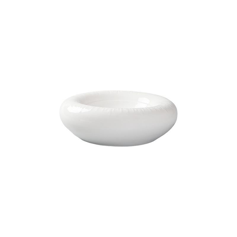 BRWhite Izolująca Płyta Dwustronna Talerz Serwowania Ceramiczny Okrągły Gruba Talerz do Zupy Naczynie na Przekąski Danie z Łososia Naczynia RestauracyjneEY