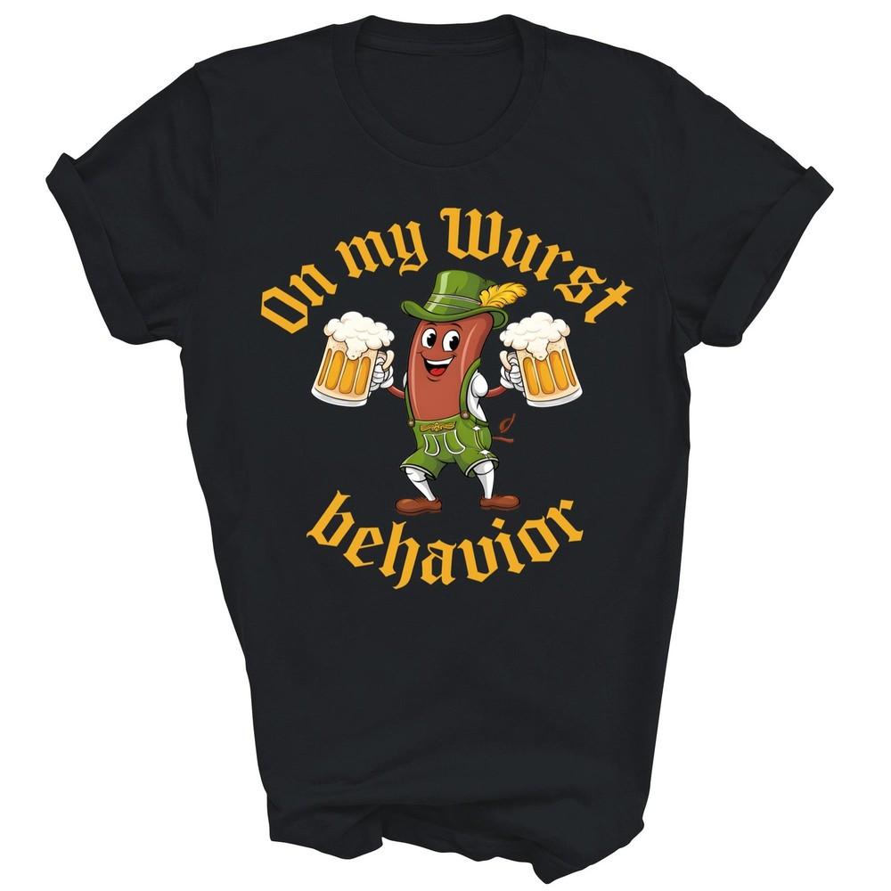 

Oktoberfest Sausage Costume German Beer Drinking Unisex Shirt Gift S