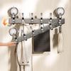 Hakenleiste aus Aluminiumlegierung, Wandmontage mit Doppel-Saugnapf zum Aufhängen, Bohrerfreie Saugnapf-Handtuchstange und Hutständer zum Aufhängen von Handtüchern, Mänteln, Hüten