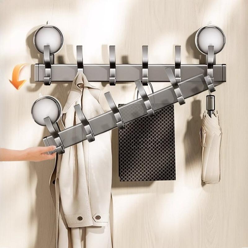 Hakenleiste aus Aluminiumlegierung, Wandmontage mit Doppel-Saugnapf zum Aufhängen, Bohrerfreie Saugnapf-Handtuchstange und Hutständer zum Aufhängen von Handtüchern, Mänteln, Hüten