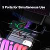 For Tesla Model 3 2025-25 / 2025 Model Y 65W USB Shunt HUB 5 IN 1 Intelligent Docking Station Car Adapter Powered Fast charging
