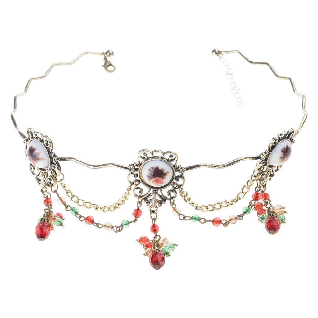 Elegant Teardrop Tassels Necklace Featuring Vintage Rose Designs Jewelry Accessory for Trendy Women Stylish Outfits