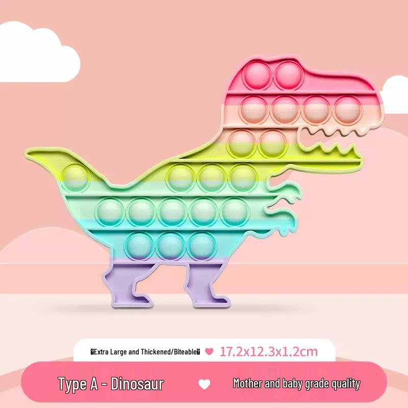 

Rainbow Dinosaur Decompression Stress-Relief Toy: Whack-a-Mole Press & Pop