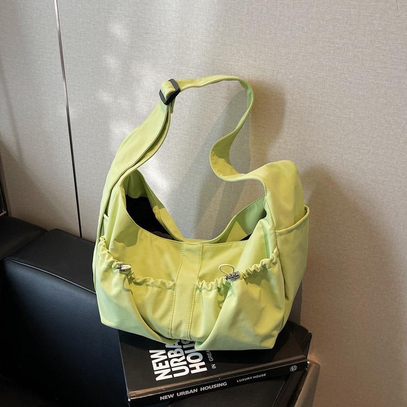 Large capacity women's bag new niche lazy wind summer shoulder messenger bag pleated commuter dumpling bag
