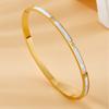 Htpwe Stainless Steel Shell Inlaid Zirconium Bracelet Women 18k Gold Couple Holiday Gift Non-Fading Bracelet Party Daily Zircon