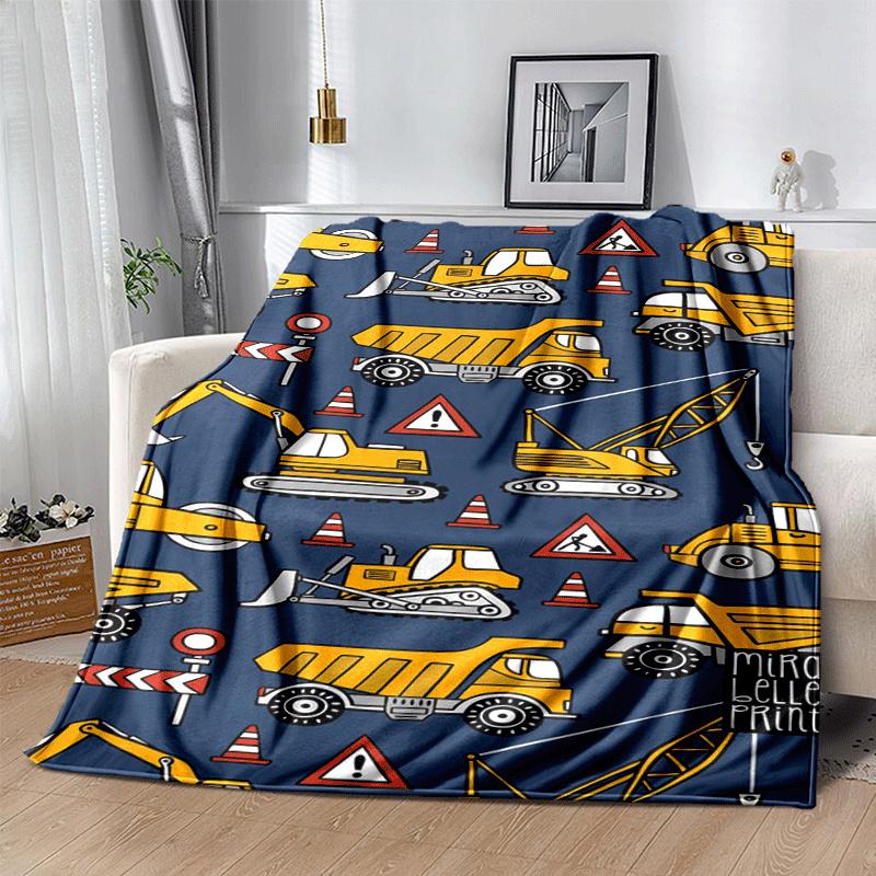1 Stück Traktor-Druck Leichte Flanelldecke, Bequeme und Warme Decke, für Camping Sofa Bett und Couch Büro, Geeignet für Geschenk Blan