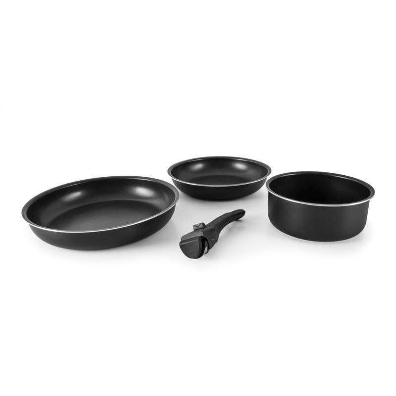Batterie De Cuisine En Aluminium 4pcs Avec Poignée Amovible Flex4 De La Marque Kitchencook