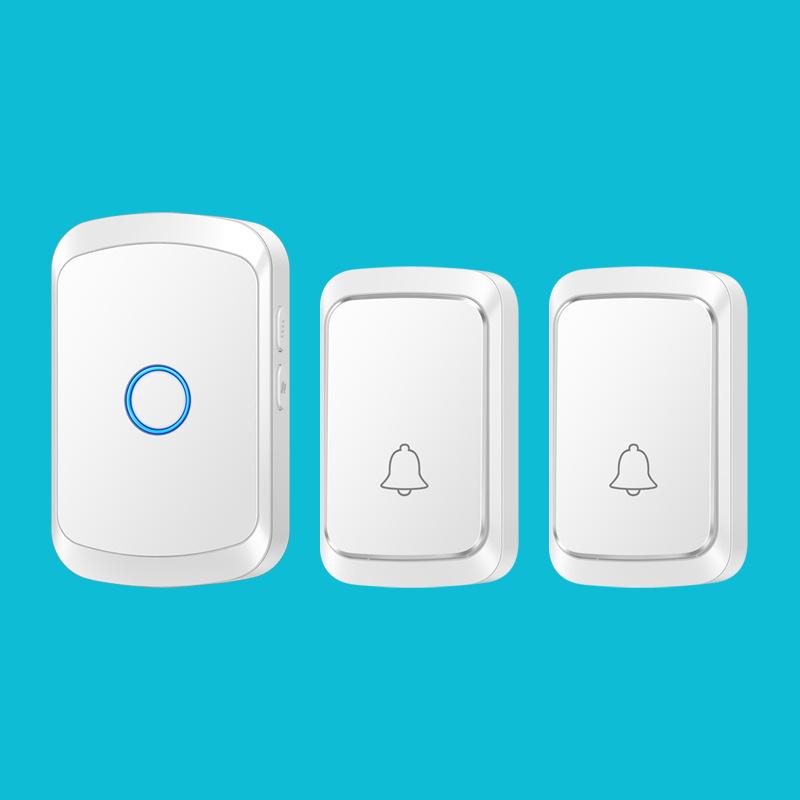 Wireless Long-Range Remote Doorbell - Two Receivers, No Wiring Required White EU