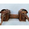 Leather Saddle Bag Motorcycle Saddle Pannier Bags Brown Saddlebag Fork Tool Bags