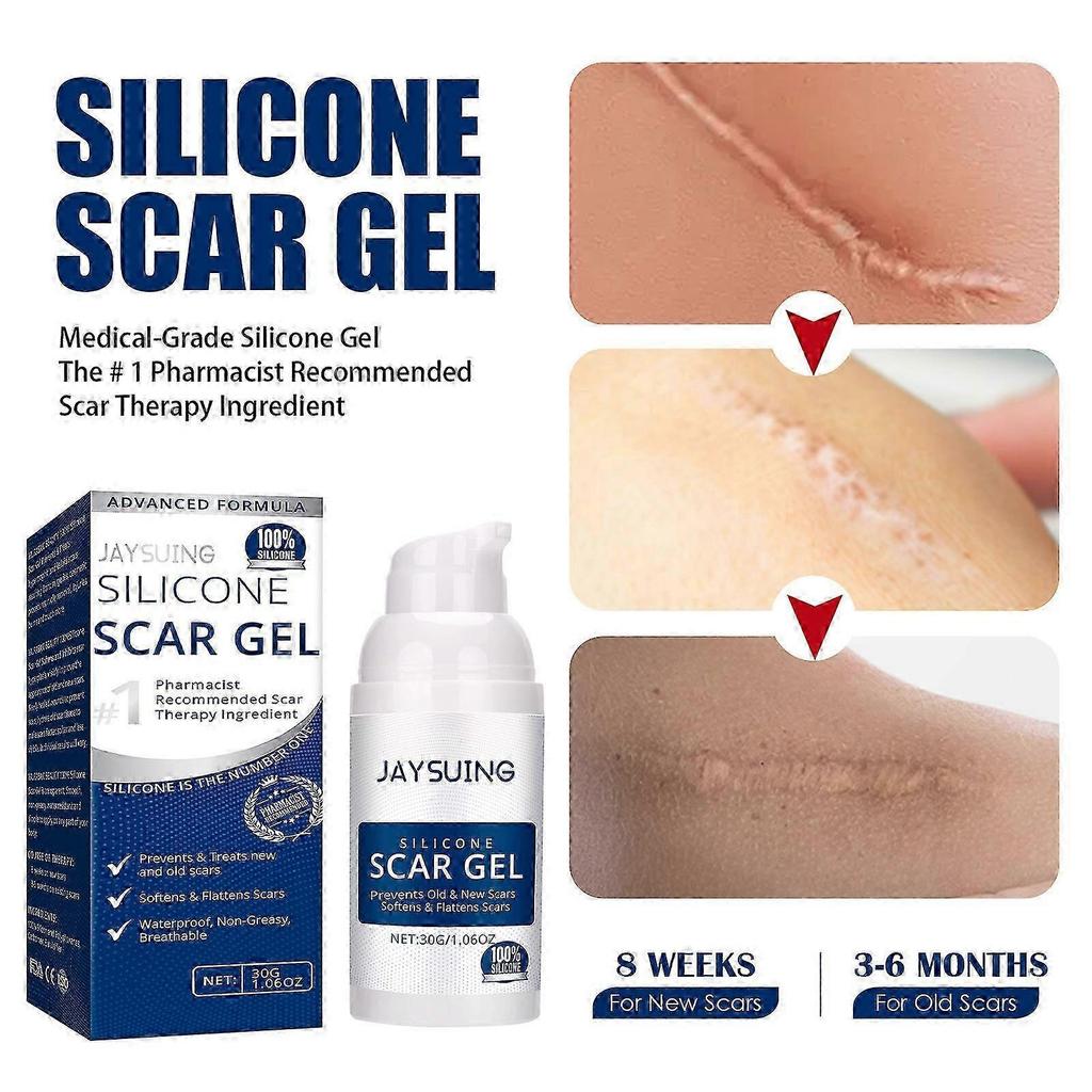 100% Silicone Scar Gel, Advanced Cream for Surgical Scars, C-sections, Stretch Marks, Acne