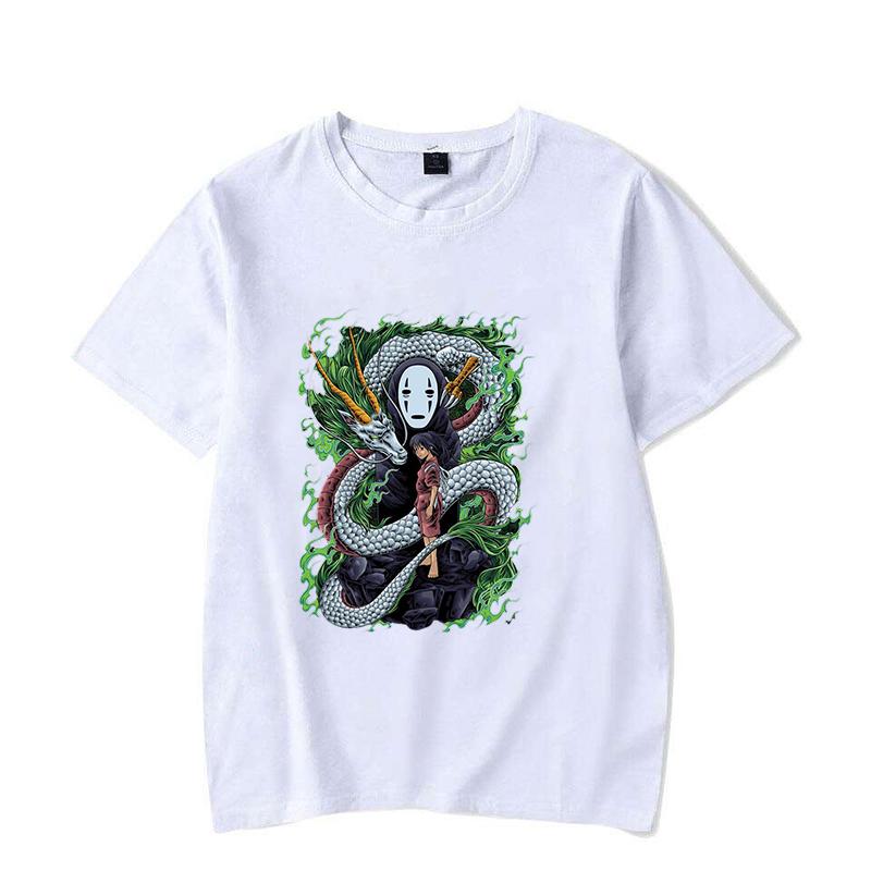 Hot Anime No Face Man Ogino Chihiro Printing T-shirt Women Men Fashion Short Sleeve Street Casual Personality Summer T-shirt
