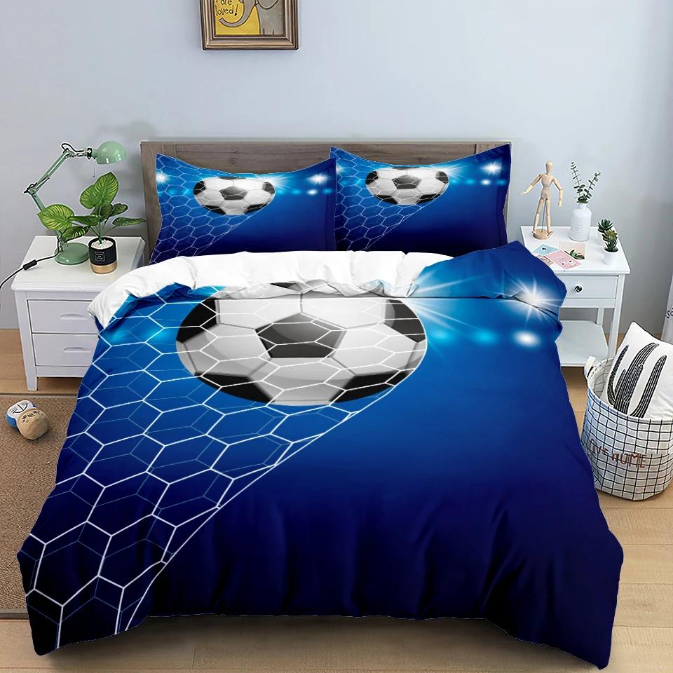 Football Bedding Set 3D Soccer Child Duvet Cover Single Double Sports Boy Home Textile Comforter Nordic Covers For Bed King Full