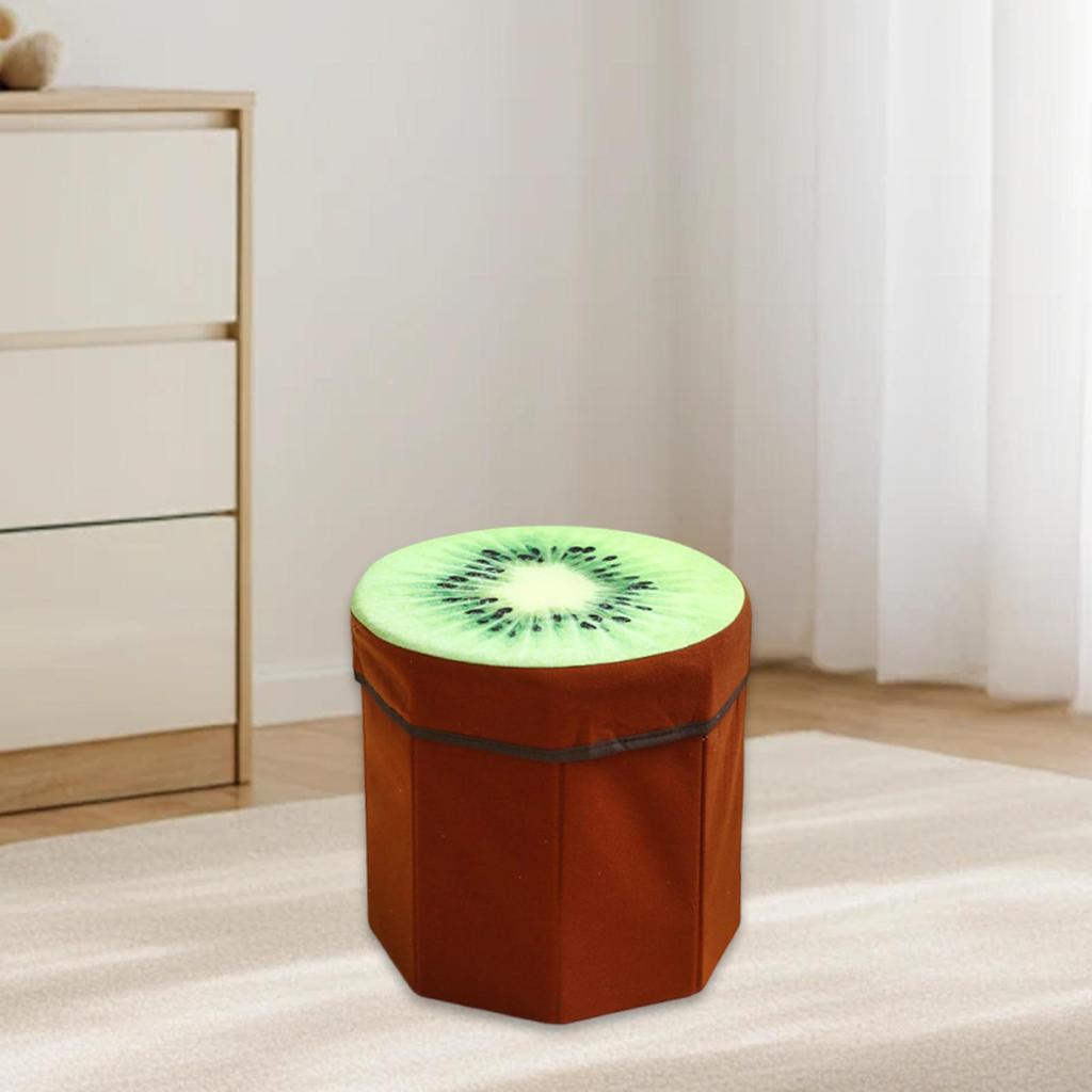 Folding Storage Ottoman Toy Storage Box 11.42x11.42x11.81inch Footrest Funny