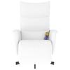 Massage Chair with Footrest White Faux Leather