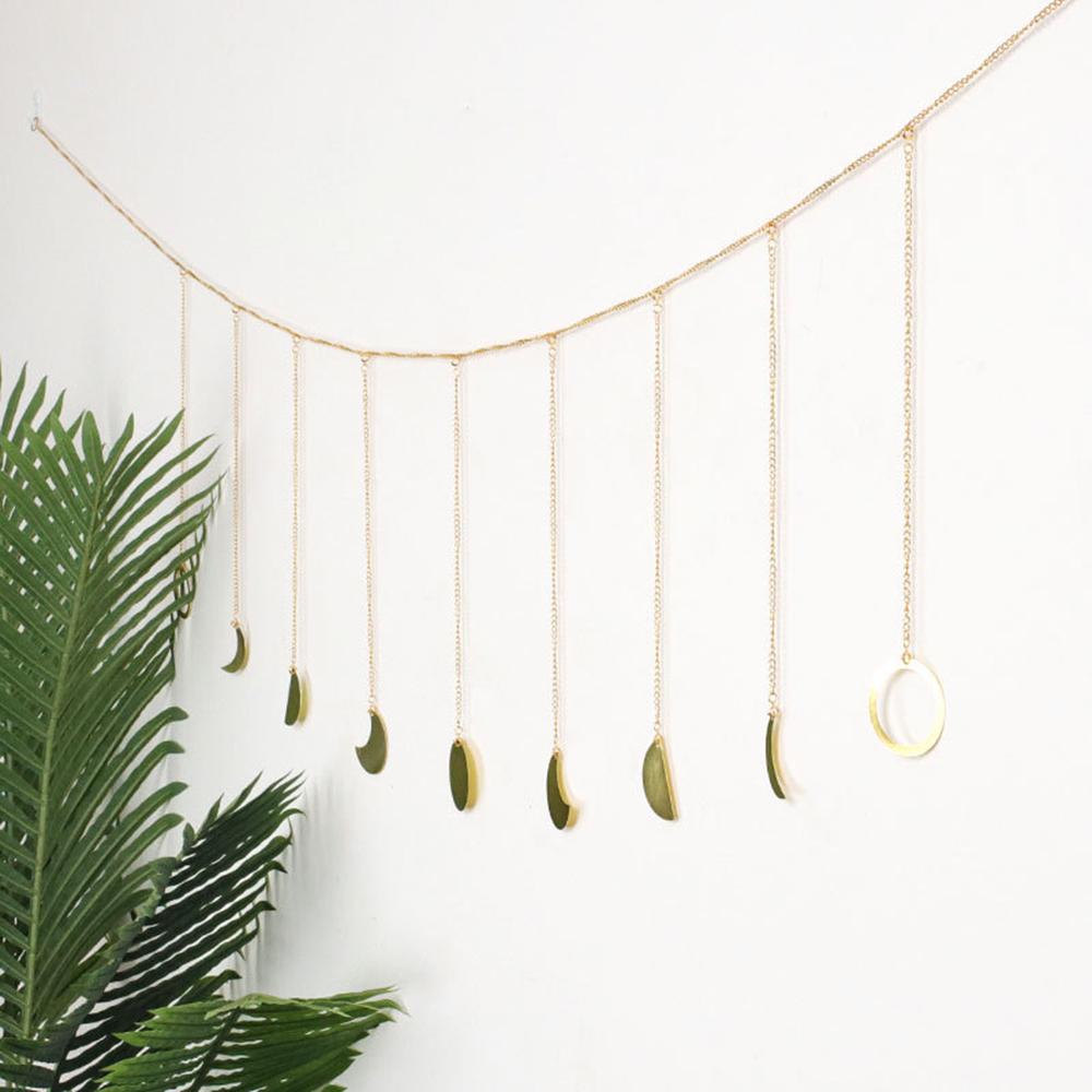 Moon Shining Phase Garland Decoration Chains Gold Wall Hanging Ornaments Convenient Apartment Background Wall Decoration