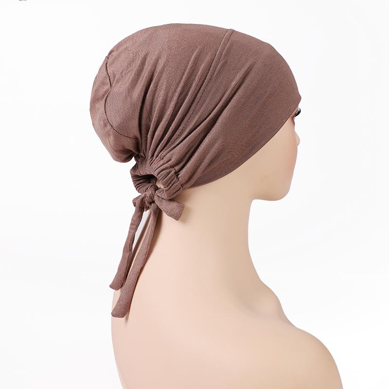Muslim Inner Hijab Cap No Silp Breathable Women Under Caps Elastic Cotton Jersey Hijab Undercap