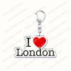 Amo Londra Regno Unito Portachiavi Accessori Borsa UK Inghilterra Britannico Big Ben Portachiavi Gioielli Fan Amici Regali