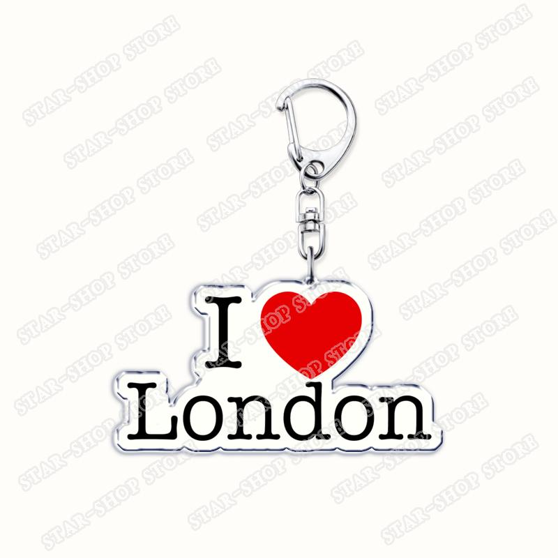 Amo Londra Regno Unito Portachiavi Accessori Borsa UK Inghilterra Britannico Big Ben Portachiavi Gioielli Fan Amici Regali
