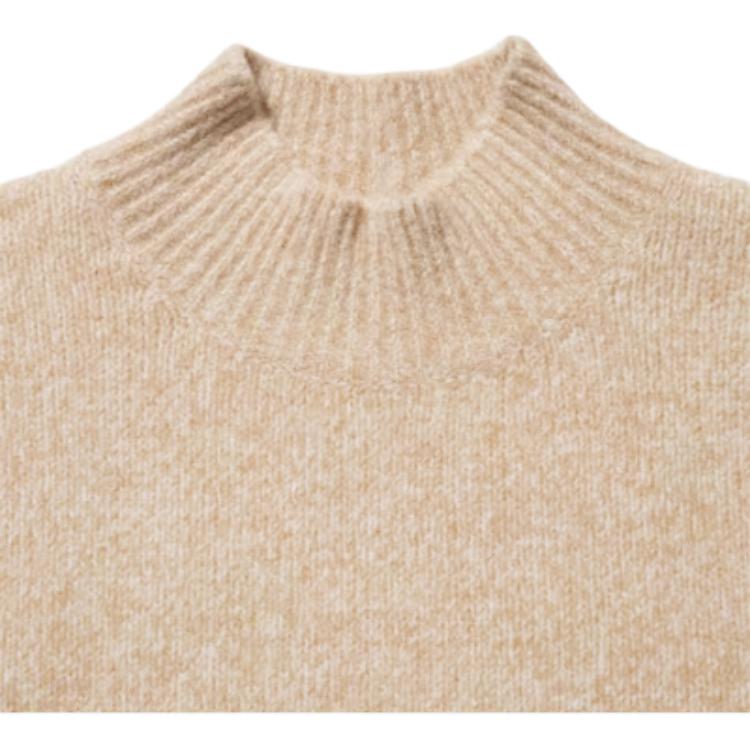 Uniqlo Souffle Yarn Casual Pullover Half High Neck Knit Sweater Men Tops Off-White 461070-30