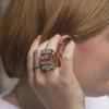 MOM Cross Ring: Zirconia Letter Design, Full Diamond Style - Perfect Jewelry Gift for Mother's Day and Women.