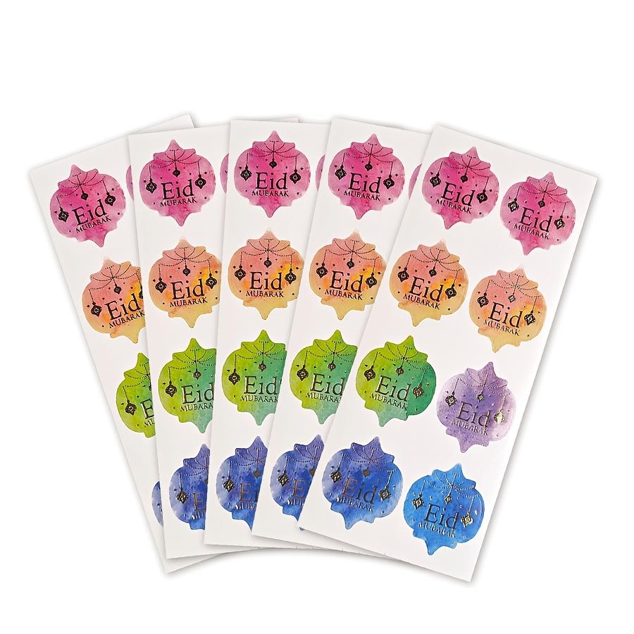 

5pcs Eid Mubarak Label Stickers Green Leaf Self-adhesive Ramadan Gift Seal Sticker Eid Al-fitr Party Gifts Wrapping Decor 5pcs