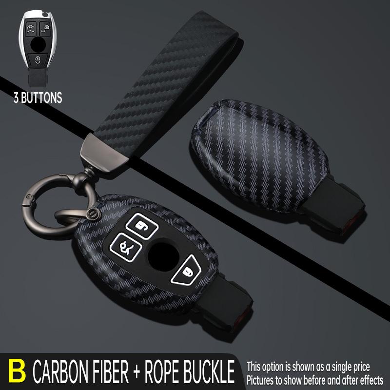 Suitable Abs Carbon Fiber Car Key Case Cover For Mercedes Benz A B C Class Gls Gla Glk Glc Cls Cla Amg W204 W205 W212 W463 W176