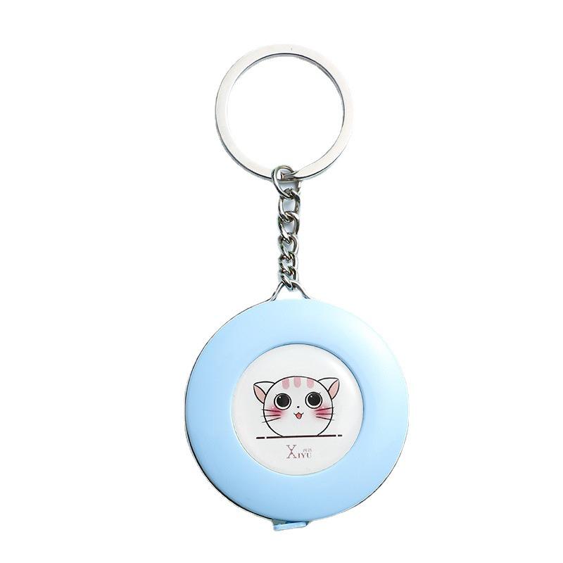 Mini Portable 2m Tape Measure - Soft, Telescopic, Self-Locking Ruler with Keychain