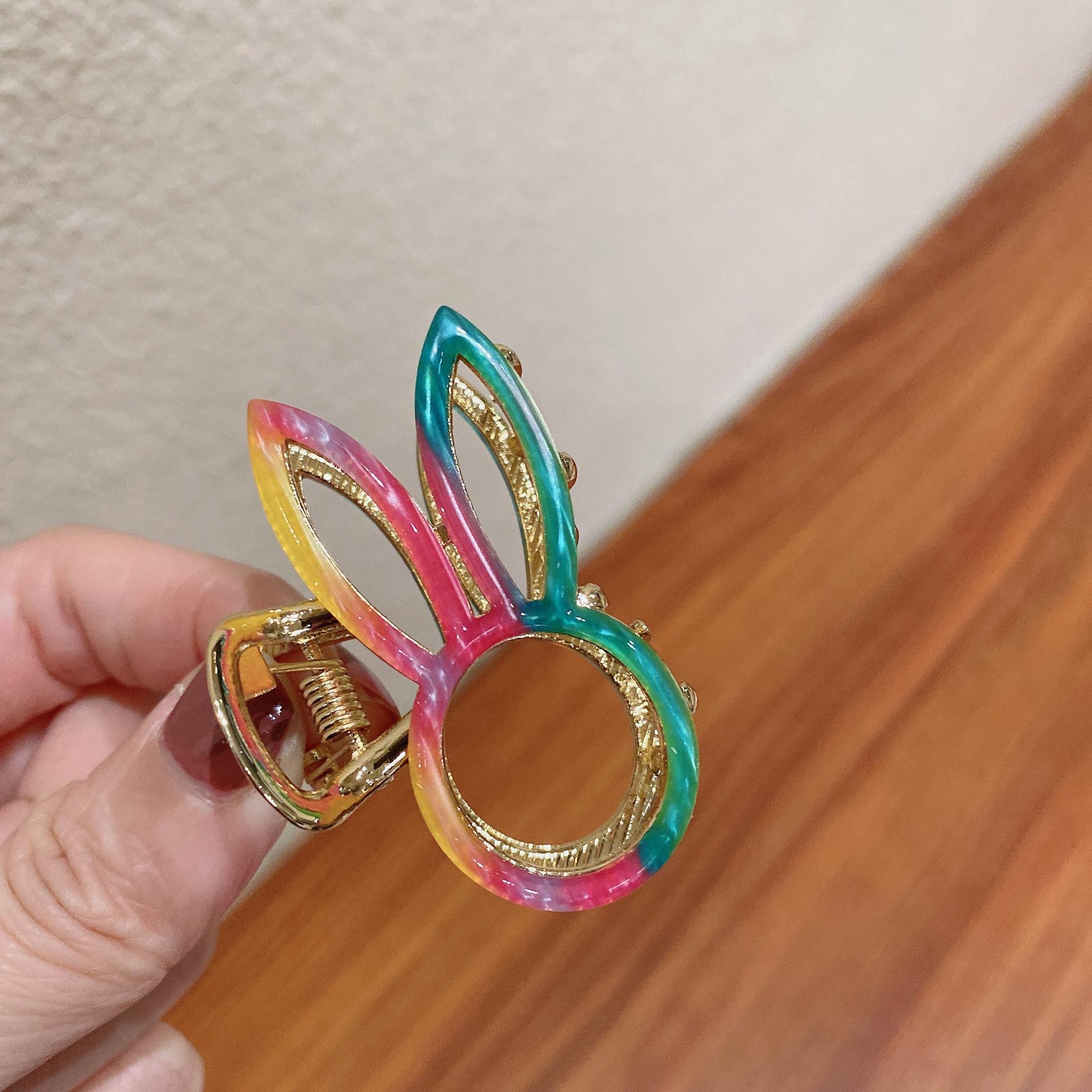 

Ручная работа Разноцветная Стильная Ацетатная Заколка-Краб для Волос для Женщин Идеально Подходит для Моды Ретро Rabbit4.5cm