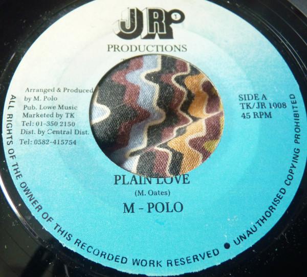 

7inch Record M POLO Plain Love TKJR1008 JRProductions Jamaica Reggae Ska Dub Used