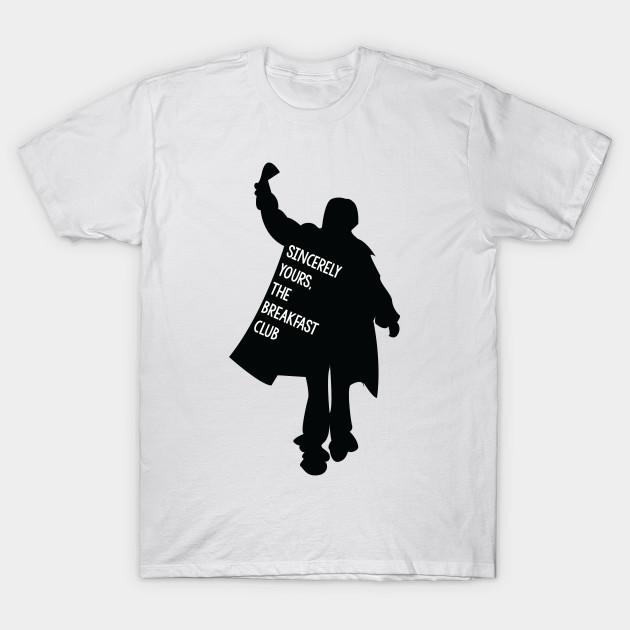Men Black Print T-shirt Sincerely Yours, The Breakfast Club No-Cut Transfer Paper Print Cotton Tshirt L