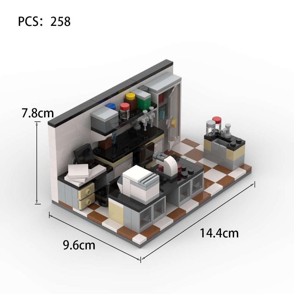 MOC Mini Building Blocks Toy Figure for Home Decor - DIY Laboratory City Scene Model Gift